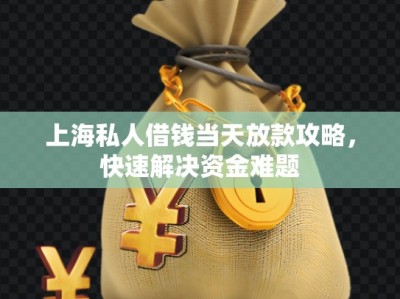 上海私人借錢當(dāng)天放款攻略，快速解決資金難題
